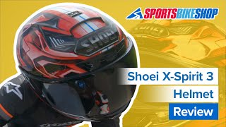 Shoei XSpirit 3 motorcycle helmet review  Sportsbikeshop [upl. by Gibbons]