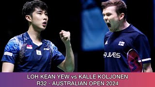 Loh Kean Yew vs Kalle Koljonen  Badminton Australian Open 2024 [upl. by Aibar]