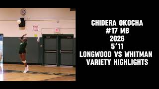 Chidera Okocha Class of 2026 5’11 MB Longwood vs Whitman Varsity Highlights [upl. by Ardnasyl]