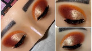 Gold glitter cut crease eye shadow look [upl. by Nylirad]