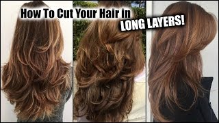 HOW I CUT MY HAIR AT HOME IN LONG LAYERS │ Long Layered Haircut DIY at Home │Updated [upl. by Raff571]