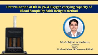 Haemoglobin count by Sahlis Helige Method Practical HAP F Y D Pharmacy amp F Y B Pharmacy [upl. by Imaon434]