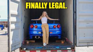 Taking Delivery of My R34 Skyline GTR in the USA Officially Legal in USA [upl. by Anirod754]