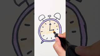 Alarm Clock drawing for kids easy  how to draw a cute alarm clock ⏰ drawing coloring [upl. by Annohsak]