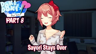 Sayori Stays OverPart 8Sayori RouteDDLC Blue Skies MOD [upl. by Nidia]