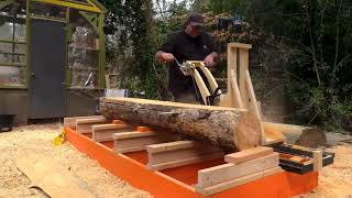 100 Dollar Portable Sawmill  chainsaw Mill  DIY [upl. by Malilliw]