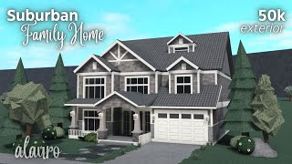 Suburban Family Home  50K  Bloxburg Speed Build [upl. by Alaj377]