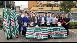 Aggressioni in sanità la campagna Cisl fa tappa al PS del GaribaldiCentro [upl. by Aneleasor437]