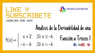 Análisis de la Derivabilidad de una Función a Trozos 1 [upl. by Sulohcin329]