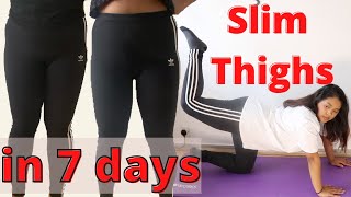 APRIL HANS Tone and Slim Thigh 7 days workout Challenge CRAZY RESULTS [upl. by Yelkao]