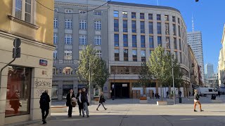 🇵🇱 Warszawa Polska Ulica Chmielna w Warszawie Chmielna Street in Warsaw 4K [upl. by Nalani]