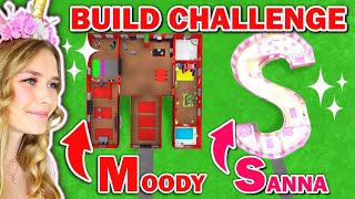 Letter Build Challenge In Bloxburg Sanna Vs Moody Roblox [upl. by Allenotna]