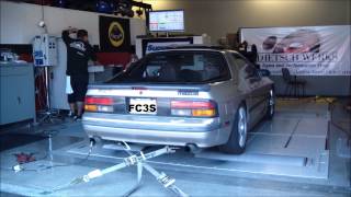 Mazda Rx7 FC3S TII stockish dyno  FLAMES [upl. by Serena]