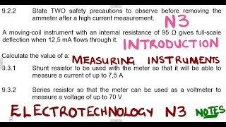 Electrotechnology N3 Measuring Instruments Introduction mathszoneafricanmotives mathswithadmirelightone [upl. by Latricia]