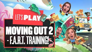 Lets Play Moving Out 2 Gameplay  ON THE JOB FART TRAINING Sponsored Video [upl. by Clive]