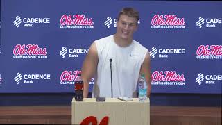 PRESSER Ole Miss TE Caden Prieskorn Oklahoma Postgame [upl. by Isherwood311]