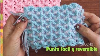 Punto fácil y reversible para colchitas de bebé tejido a crochet 👶🏻  Tejiendo Perú [upl. by Lerrud]