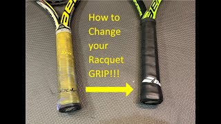 How to Regrip and Change your Tennis Racquet Replacement Grip [upl. by Rats483]