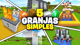 5 GRANJAS SIMPLES para tu SURVIVAL en MINECRAFT 121✌ [upl. by Enaitsirhc653]