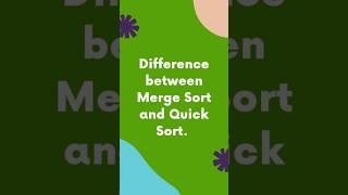 Merge Sort 🆚 Quick Sort in Java 🚀  Key Differences amp How They Work shorts Java Coding [upl. by Hillel805]