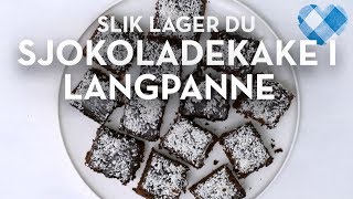 Oppskrift på en skikkelig klassisk sjokoladekake i langpanne med kokosstrø  TINE Kjøkken [upl. by Auqenet363]