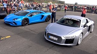 Audi R8 V10 Plus vs Lamborghini Aventador S [upl. by Aikmat290]