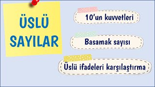 6 Sınıf Üslü sayılar  Basamak Sayısını Bulma  Üslü Sayılarda Sıralama [upl. by Arlynne]