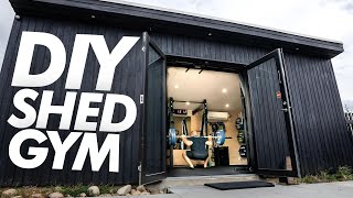 Ridiculous HOME GYM In Entirely Custom DIY Backyard Shed [upl. by Lledroc]