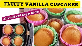 Easy Air fryer Vanilla Cupcakes Recipe From Scratch How to Air fry Moist Cupcake Air fried Muffins [upl. by Macmahon506]