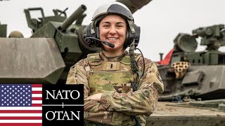 US Army NATO Powerful M1A2 SEPv3 Abrams tanks during exercises in Poland [upl. by Rimaj180]