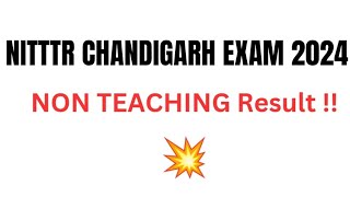 NITTTR Chandigarh Non Teaching Result 2024  Cut Off Merit List [upl. by Jer]