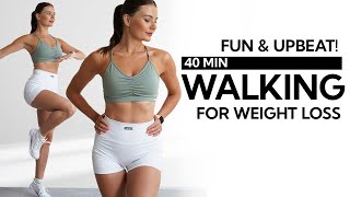 40 MIN METABOLIC WALKING EXERCISES FOR WEIGHT LOSS No Jumping  Walk at Home [upl. by Martsen]