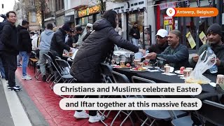 Easter and Iftar celebrants in Belgium feast together  REUTERS [upl. by Tedie]