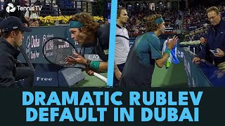 Dramatic Andrey Rublev Default In Dubai 2024 SemiFinal [upl. by Gnidleif974]