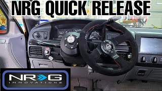 NRG COMPLETE INSTALL GUIDE FOR QUICK RELEASE STEERING WHEEL 9297 Ford f150 Broncos Mustangs [upl. by Assenyl]