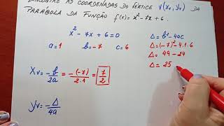 Como encontrar as coordenadas do vértice de uma parábola [upl. by Lesko]