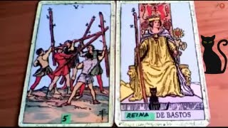 Combinaciones tarot con EL CINCO DE BASTOS  ARCANOS MENORES DE BASTOS Por TARA [upl. by Iruahs]