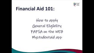 FA101 S2 How to Apply and General Eligibility [upl. by Nahte]