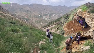 nomadic lifestyle of iran building a cave for children and protecting them from rain and cold [upl. by Blaise]