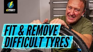 How To Fit And Remove Difficult E Bike Tyres [upl. by Anitselec]