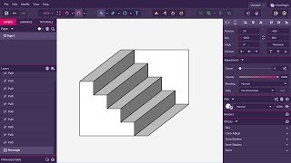 Gravit Designer Learn to Draw a Schroeder Stairs  Optical Illusion [upl. by Daiz]