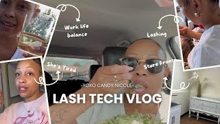 Lash Tech Vlog✨Client Love  Store Front  Work Life Balance  Chipotle [upl. by Ettesoj]