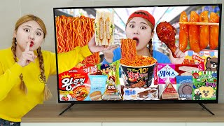 Mukbang Fire Spicy Noodle Tteokbokki 하이유의 TV 속 편의점 음식 먹방 모음 Convenience Store food  HIU 하이유 [upl. by Joanie]