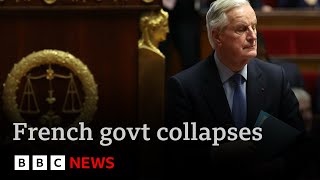 French government collapses as PM Michel Barnier loses confidence vote  BBC News [upl. by Neira945]