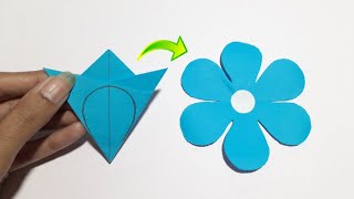 How To Make Paper Flower Very Easy  6 Petal Paper Flower Making Idea  Flower Making Step By Step [upl. by Kung]