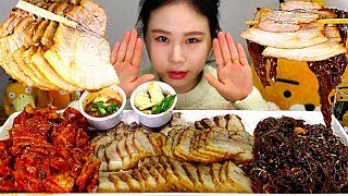 SUB 보쌈 막국수 Bossam Boil Pork Makguksu Spicy Cold Noodle Mukbang Eating Sound 먹방 [upl. by Wittie]