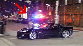 Police Confront Street Racers at Beverly Hills Shutdown [upl. by Bolte]