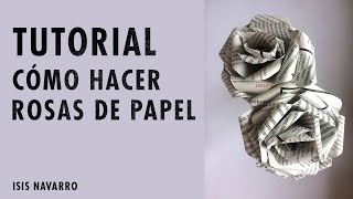 TUTORIAL FÁCIL CÓMO HACER ROSAS DE PAPEL [upl. by Yorick72]