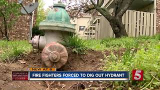 Fire fighters forced to dig for water hydrant [upl. by Max]