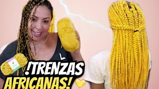 🌟TRENZAS AFRICANAS CON LANA  ESTAMBRE  Tutorial Explicado  trenzas africanas [upl. by Nalod307]